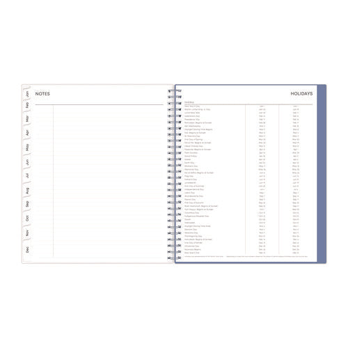 Image of Blue Sky® Lindley Monthly Planner, Floral Artwork, 10 x 8, White/Blue/Green Cover, 12-Month (Jan to Dec): 2025