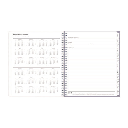 Image of Blue Sky® Rue Du Flore Monthly Planner, Floral Artwork, 10 x 8, Jade/Lavender Cover, 12-Month (Jan to Dec): 2025