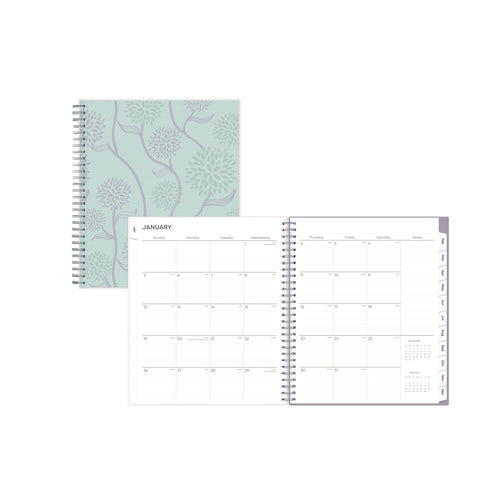 Image of Blue Sky® Rue Du Flore Monthly Planner, Floral Artwork, 10 x 8, Jade/Lavender Cover, 12-Month (Jan to Dec): 2025
