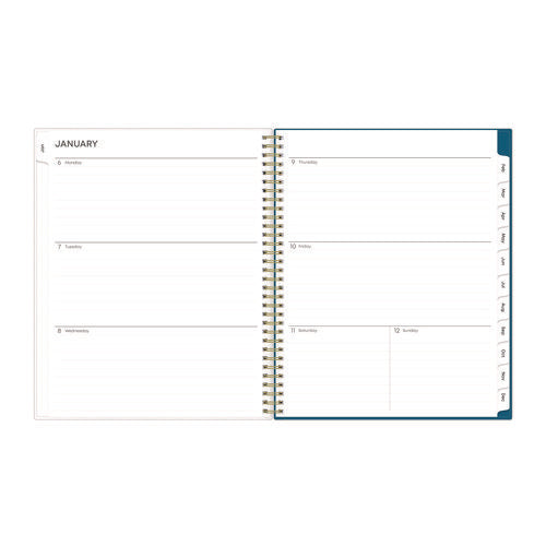 Image of Blue Sky® Bakah Blue Weekly/Monthly Planner, Floral Artwork, 11 x 8.5, Blue/White Cover, 12-Month (Jan to Dec): 2025
