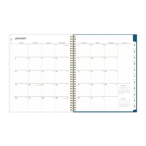 Image of Blue Sky® Bakah Blue Weekly/Monthly Planner, Floral Artwork, 11 x 8.5, Blue/White Cover, 12-Month (Jan to Dec): 2025