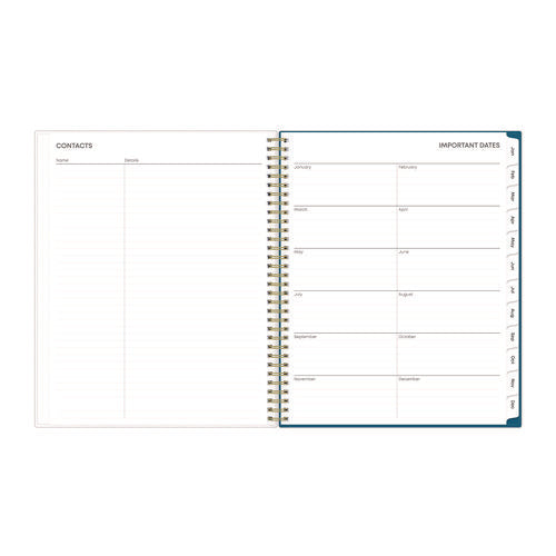 Image of Blue Sky® Bakah Blue Weekly/Monthly Planner, Floral Artwork, 11 x 8.5, Blue/White Cover, 12-Month (Jan to Dec): 2025
