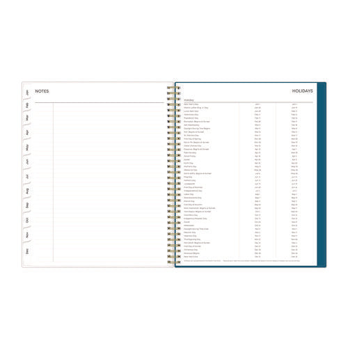 Image of Blue Sky® Bakah Blue Weekly/Monthly Planner, Floral Artwork, 11 x 8.5, Blue/White Cover, 12-Month (Jan to Dec): 2025