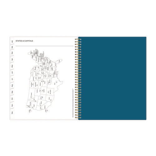 Image of Blue Sky® Bakah Blue Weekly/Monthly Planner, Floral Artwork, 11 x 8.5, Blue/White Cover, 12-Month (Jan to Dec): 2025