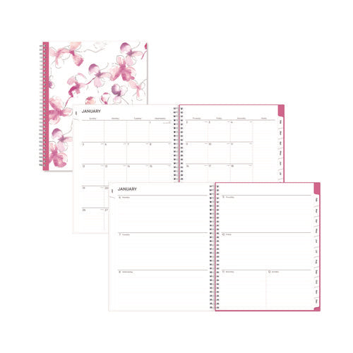 Image of Blue Sky® Breast Cancer Awareness Create-Your-Own Cover Weekly/Monthly Planner, Orchids Artwork, 11 x 8.5, 12-Month (Jan to Dec): 2025