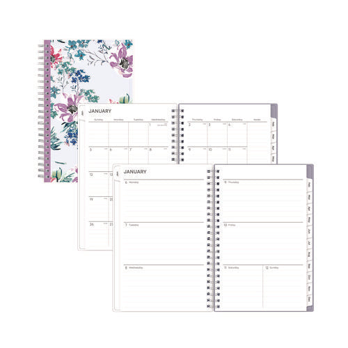 Image of Blue Sky® Laila Create-Your-Own Cover Weekly/Monthly Planner, Wildflower Artwork, 8 x 5, Purple/Blue/Pink, 12-Month (Jan to Dec): 2025