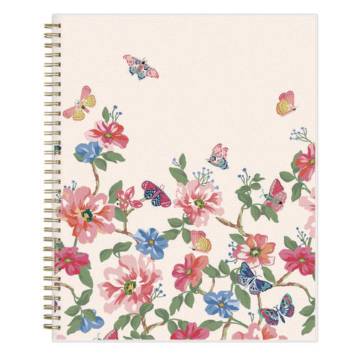 Image of Blue Sky® Fly By Frosted Weekly/Monthly Planner, Butterflies Artwork, 11 x 8.5, Blush/Pink Cover, 12-Month (Jan to Dec): 2025