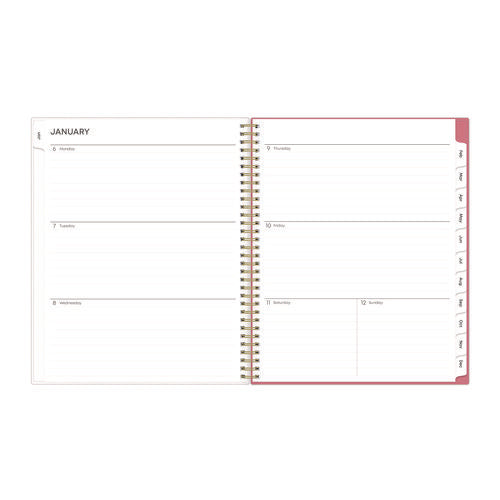 Image of Blue Sky® Fly By Frosted Weekly/Monthly Planner, Butterflies Artwork, 11 x 8.5, Blush/Pink Cover, 12-Month (Jan to Dec): 2025