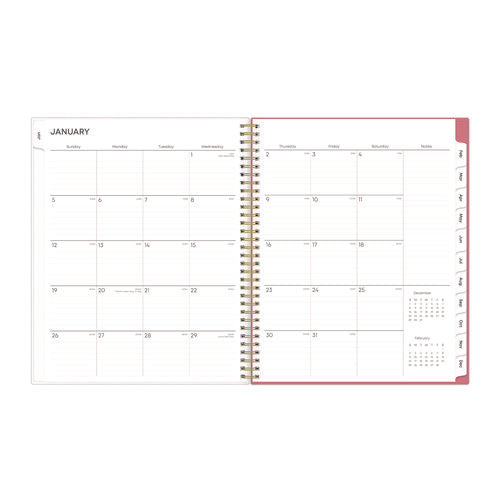 Image of Blue Sky® Fly By Frosted Weekly/Monthly Planner, Butterflies Artwork, 11 x 8.5, Blush/Pink Cover, 12-Month (Jan to Dec): 2025