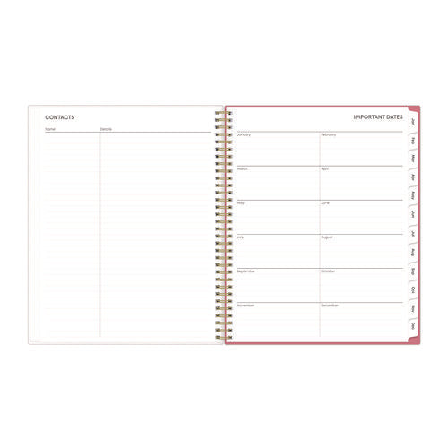 Image of Blue Sky® Fly By Frosted Weekly/Monthly Planner, Butterflies Artwork, 11 x 8.5, Blush/Pink Cover, 12-Month (Jan to Dec): 2025
