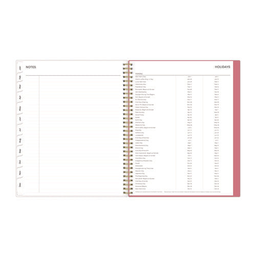 Image of Blue Sky® Fly By Frosted Weekly/Monthly Planner, Butterflies Artwork, 11 x 8.5, Blush/Pink Cover, 12-Month (Jan to Dec): 2025