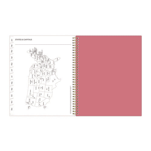 Image of Blue Sky® Fly By Frosted Weekly/Monthly Planner, Butterflies Artwork, 11 x 8.5, Blush/Pink Cover, 12-Month (Jan to Dec): 2025