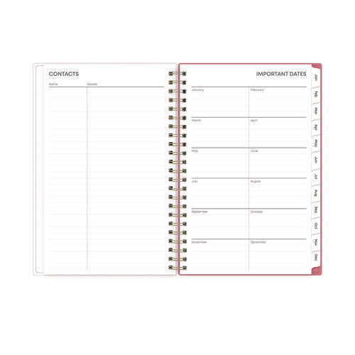Image of Blue Sky® Fly By Frosted Weekly/Monthly Planner, Butterflies Artwork, 8 x 5, Blush/Pink Cover, 12-Month (Jan to Dec): 2025
