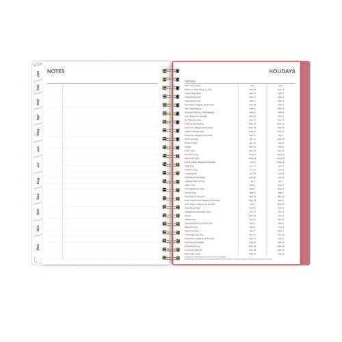 Image of Blue Sky® Fly By Frosted Weekly/Monthly Planner, Butterflies Artwork, 8 x 5, Blush/Pink Cover, 12-Month (Jan to Dec): 2025