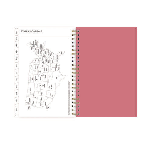 Image of Blue Sky® Fly By Frosted Weekly/Monthly Planner, Butterflies Artwork, 8 x 5, Blush/Pink Cover, 12-Month (Jan to Dec): 2025