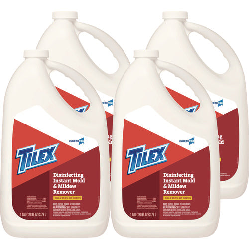 Image of Tilex® CloroxPro Disinfecting Instant Mold and Mildew Remover, 128 oz Refill Bottle, 4/Carton