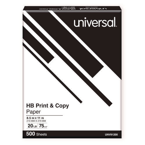 Image of Universal® High-Bright Multipurpose Paper, 20 lb Bond Weight, 8.5 x 11, White, 500 Sheets/Ream, 10 Reams/Carton, 40 Cartons/Pallet