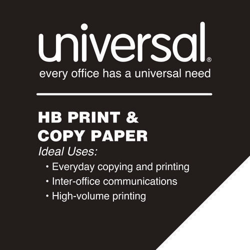 Image of Universal® High-Bright Multipurpose Paper, 20 lb Bond Weight, 8.5 x 11, White, 500 Sheets/Ream, 10 Reams/Carton, 40 Cartons/Pallet