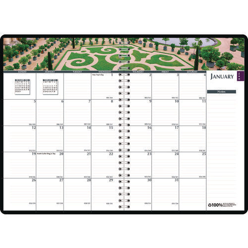 Image of House of Doolittle Earthscapes Recycled Weekly/Monthly Planner, Gardens of the World Photography, 10 x 7, Black Cover, 12-Month (Jan-Dec): 2025