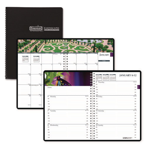 Image of House of Doolittle Earthscapes Recycled Weekly/Monthly Planner, Gardens of the World Photography, 10 x 7, Black Cover, 12-Month (Jan-Dec): 2025