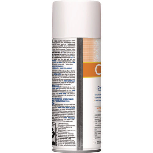 Image of Clorox Healthcare® Citrace Hospital Disinfectant and Sanitizer, Citrus, 14 oz Aerosol Spray, 12/Carton