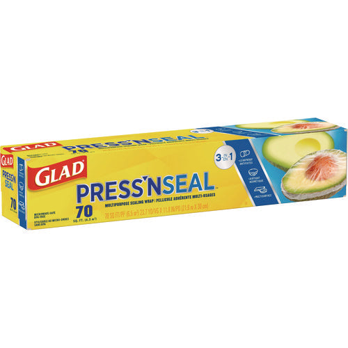 Image of Glad® Press'n Seal Food Plastic Wrap, 70 sq ft, 12/Carton