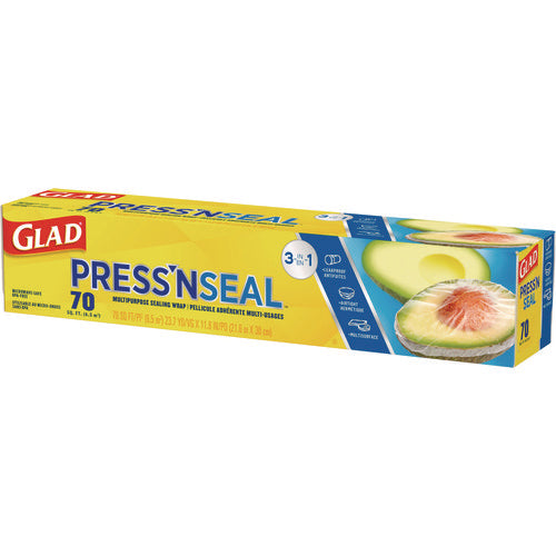 Image of Glad® Press'n Seal Food Plastic Wrap, 70 sq ft, 12/Carton