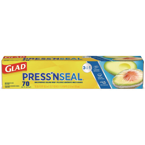 Image of Glad® Press'n Seal Food Plastic Wrap, 70 sq ft, 12/Carton
