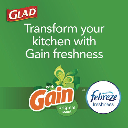 Image of Glad® ForceFlex Kitchen Drawstring Trash Bags, 13 gal, Gain Original Scent, 24 x 27.38, White, 80/Box