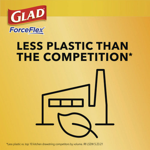 Image of Glad® ForceFlex Kitchen Drawstring Trash Bags, 13 gal, Gain Lavender with Febreze Freshness, 24 x 27.38, White, 80/Box