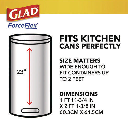 Image of Glad® ForceFlex Kitchen Drawstring Trash Bags, 13 gal, Gain Lavender with Febreze Freshness, 24 x 27.38, White, 80/Box