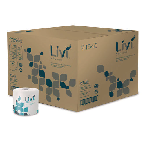 Image of Livi® VPG Select Bath Tissue, 2-Ply, White, 500 Sheets/Roll, 80 Rolls/Carton