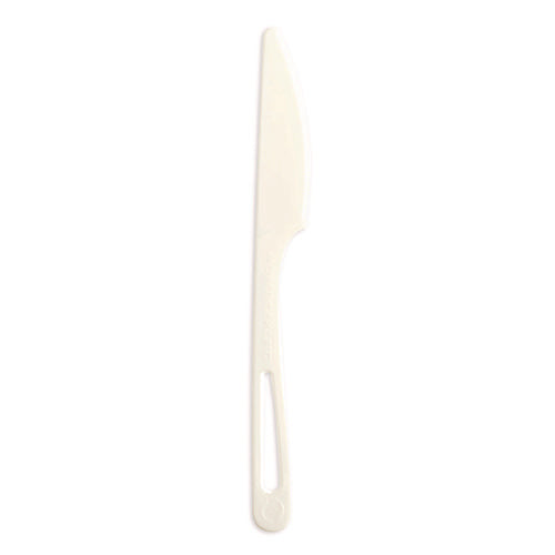 Image of World Centric® TPLA Compostable Cutlery, Knife, Plastic, White, 1,000/Carton