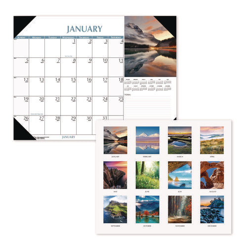 Image of House of Doolittle Earthscapes Scenic Desk Pad Calendar, Scenic Photos, 22 x 17, White Sheets, Black Binding/Corners,12-Month (Jan-Dec): 2025
