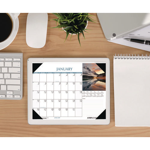 Image of House of Doolittle Earthscapes Scenic Desk Pad Calendar, Scenic Photos, 18.5 x 13, White Sheets, Black Binding/Corners,12-Month (Jan-Dec): 2025
