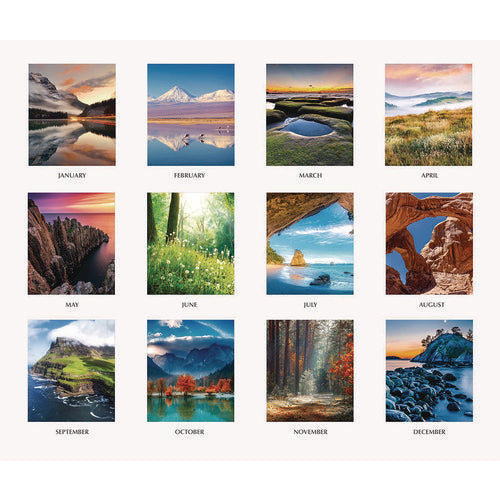 Image of House of Doolittle Earthscapes Scenic Desk Pad Calendar, Scenic Photos, 18.5 x 13, White Sheets, Black Binding/Corners,12-Month (Jan-Dec): 2025