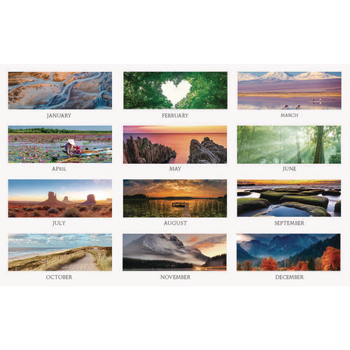 Image of House of Doolittle Earthscapes Recycled 3-Month Vertical Wall Calendar, Scenic Photography, 8 x 17, White Sheets, 14-Month: Dec 2024 to Jan 2026