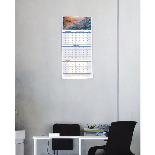 Image of House of Doolittle Earthscapes Recycled 3-Month Vertical Wall Calendar, Scenic Photography, 8 x 17, White Sheets, 14-Month: Dec 2024 to Jan 2026