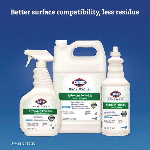 Image of Clorox Healthcare® Hydrogen-Peroxide Cleaner/disinfectant, 32 Oz Spray Bottle, 9/carton