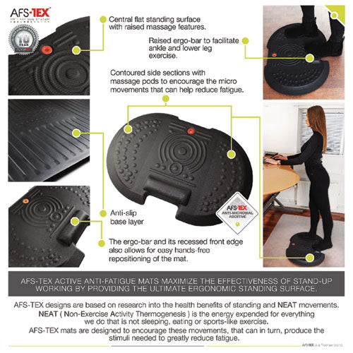Image of Floortex® AFS-TEX 4000 Anti-Fatigue Mat, 20 x 30, Midnight Black
