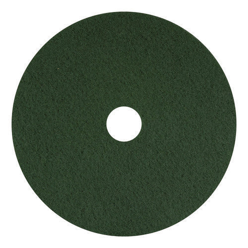 Image of Americo® Scrubbing Pads, 16" Diameter, Green, 5/Carton