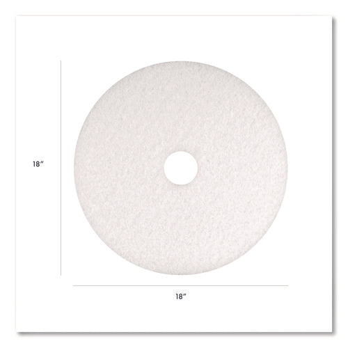 Image of Americo® Polishing Pads, 18" Diameter, White, 5/Carton