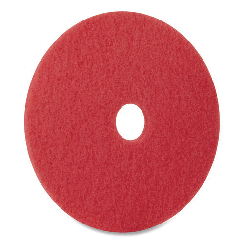 Image of Americo® Buffing Pads, 12" Diameter, Red, 5/Carton