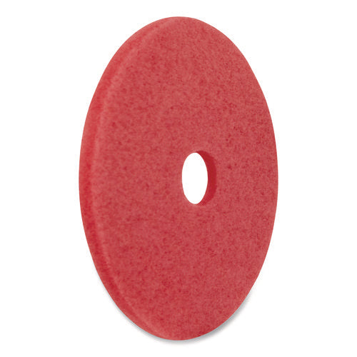 Image of Americo® Buffing Pads, 16" Diameter, Red, 5/Carton