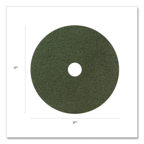 Image of Americo® Black Diamond 3000 Grit Diamond Pad, 17" Diameter, Black/Green, 2/Carton