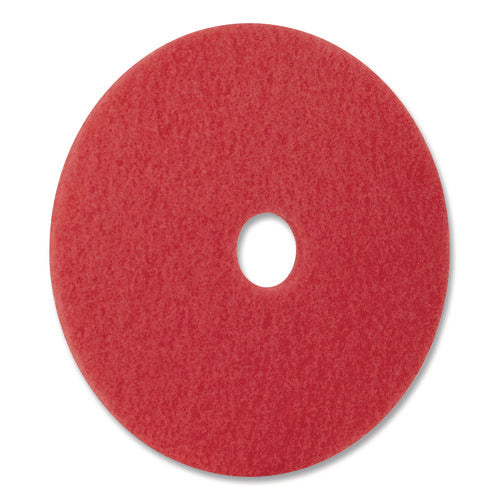 Image of Americo® Buffing Pads, 15" Diameter, Red, 5/Carton