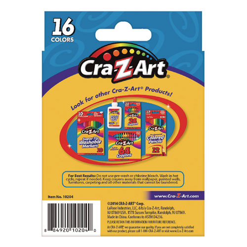 Image of Cra-Z-Art® Washable Jumbo Crayons, 16 Assorted Colors, 16/pack