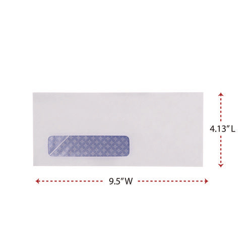 Image of Universal® Open-Side Security Tint Business Envelope, 1 Window, #10, Commercial Flap, Gummed Closure, 4.13 x 9.5, White, 500/Box