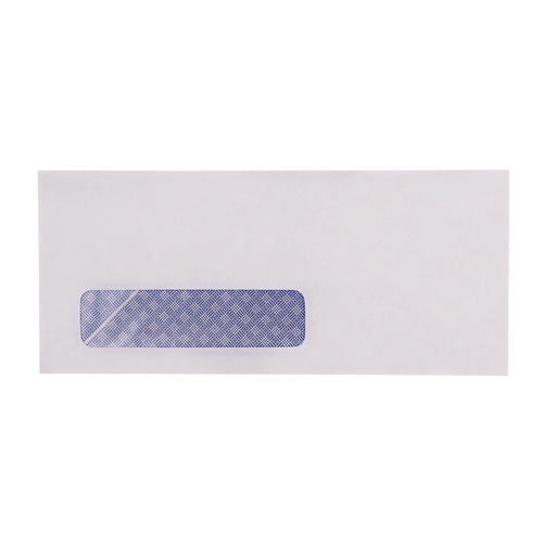 Image of Universal® Open-Side Security Tint Business Envelope, 1 Window, #10, Commercial Flap, Gummed Closure, 4.13 x 9.5, White, 500/Box