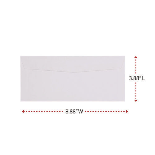 Image of Universal® Open-Side Business Envelope, #9, Square Flap, Gummed Closure, 3.88 x 8.88, White, 500/Box